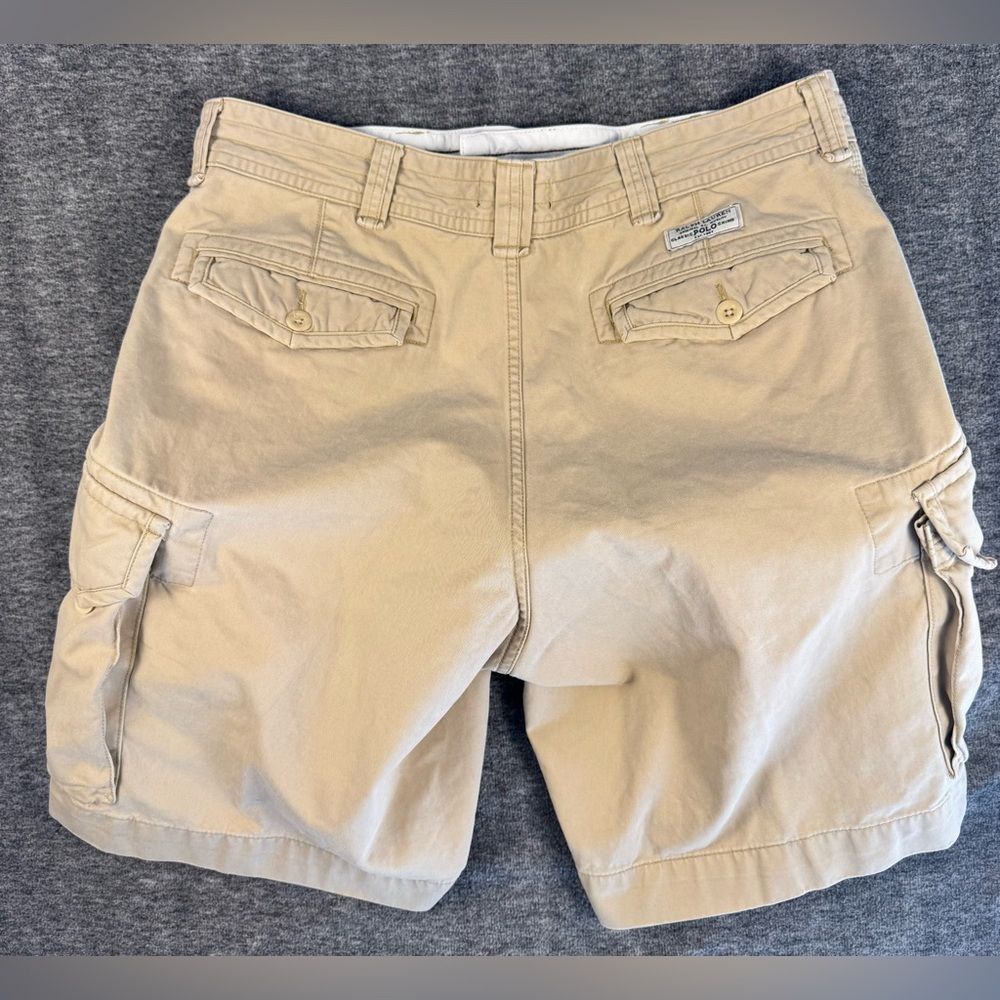Mens Polo Ralph Lauren Khaki Colored Cargo Shorts Size 36 - Picture 2 of 6